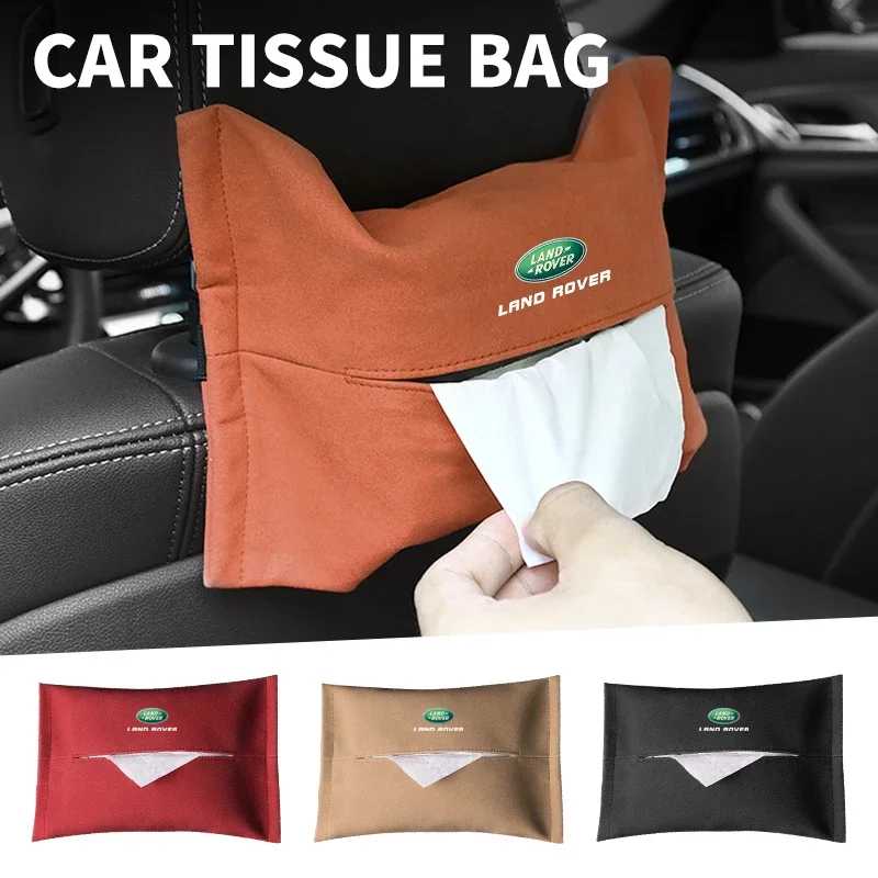 Car Tissue Box Sun Visor Seat Back Hanging Bag Accessories For Land rover range rover 3 4 L322 L405 Freelander 2 Discovery 5