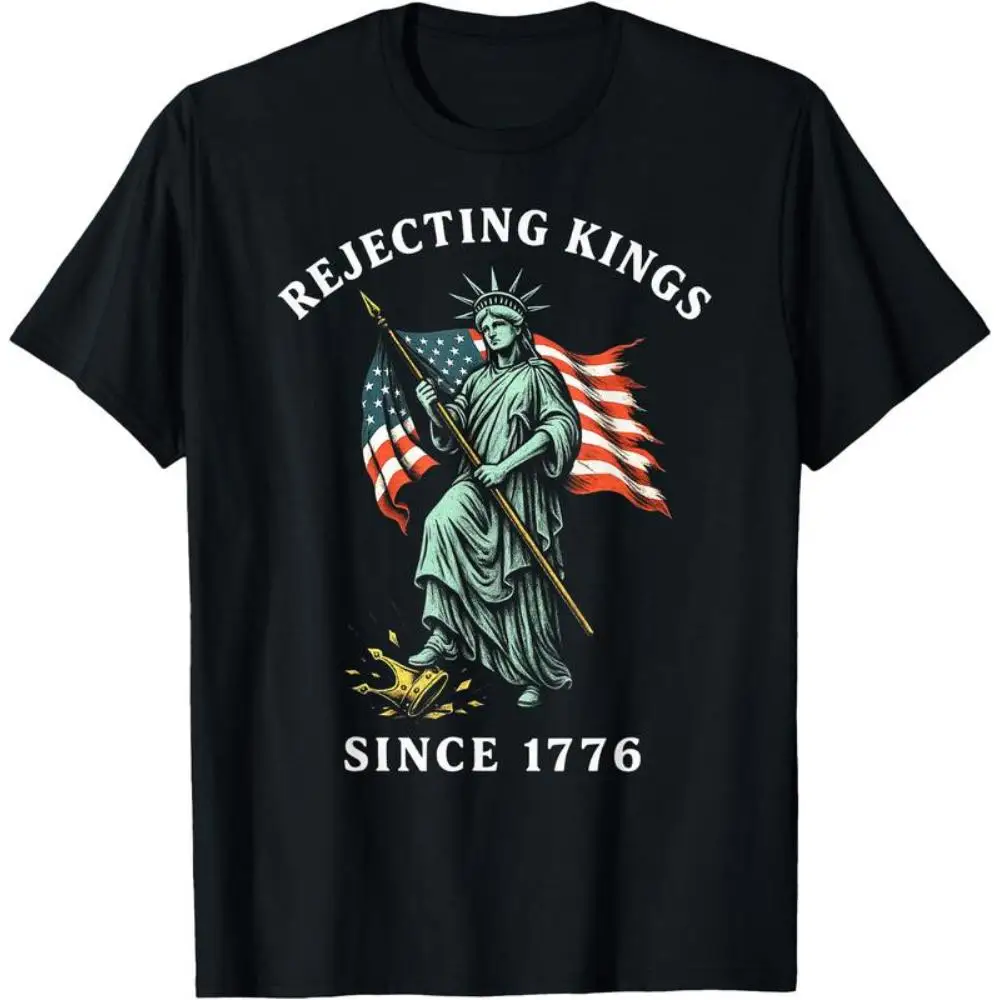 

Women's Patriotic American T-Shirt | "Rejecting Kings Since 1776" Liberty Graphic Tee | 4th of July Freedom Day Gift Top