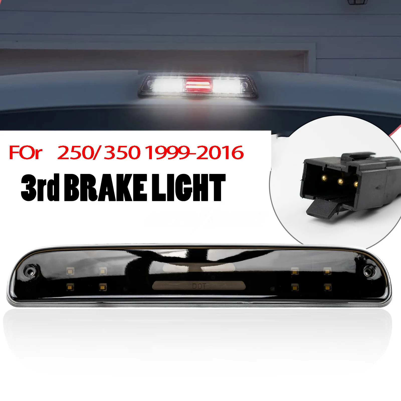 High Mount Brake Stop Light Rear LED Third Smoked Lamp for Ford F250 F350 Ranger Super Duty 1999-2016 Cargo DRL