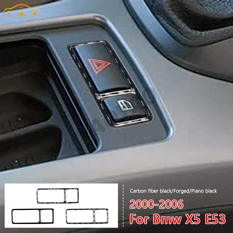 

Car Sticker For BMW X5 E53 2000 2001 2002 2003 2004 2005 2006 Car Emergency Warning Light Switch Panel Frame Trim Accessories
