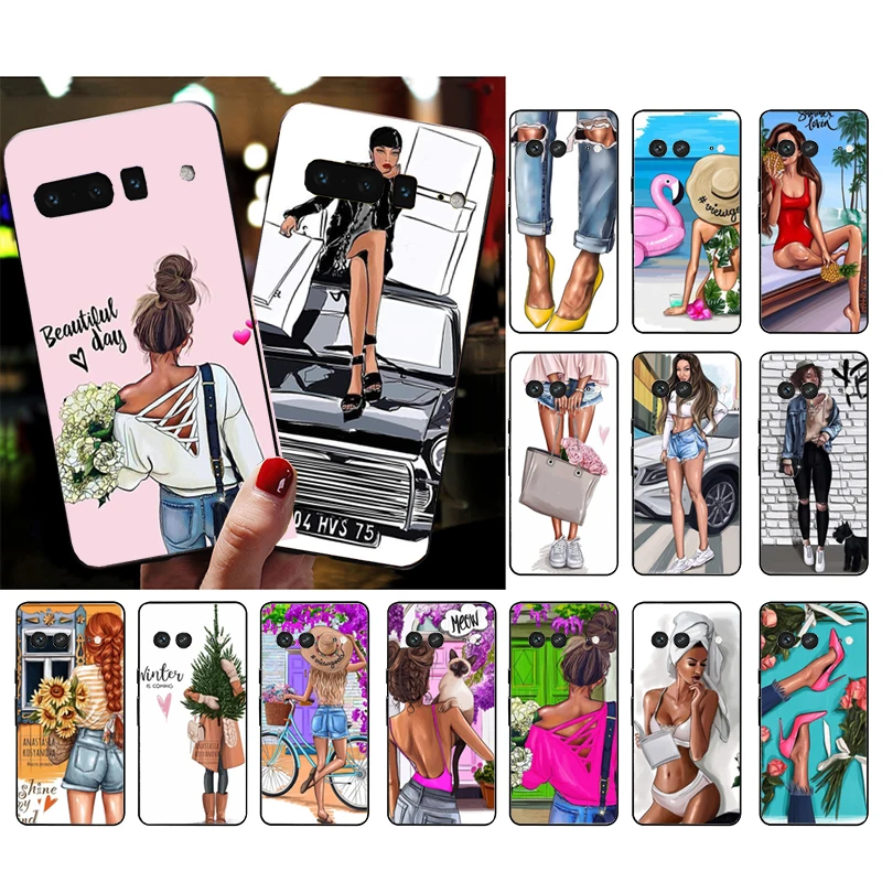 

Phone Case For Google Pixel 10 9 Pro XL 9A 8 7 6 Pro Pixel 8A 7A 6A Pixel 8 7 6 5 Fashion Summer Princess Travel Girl