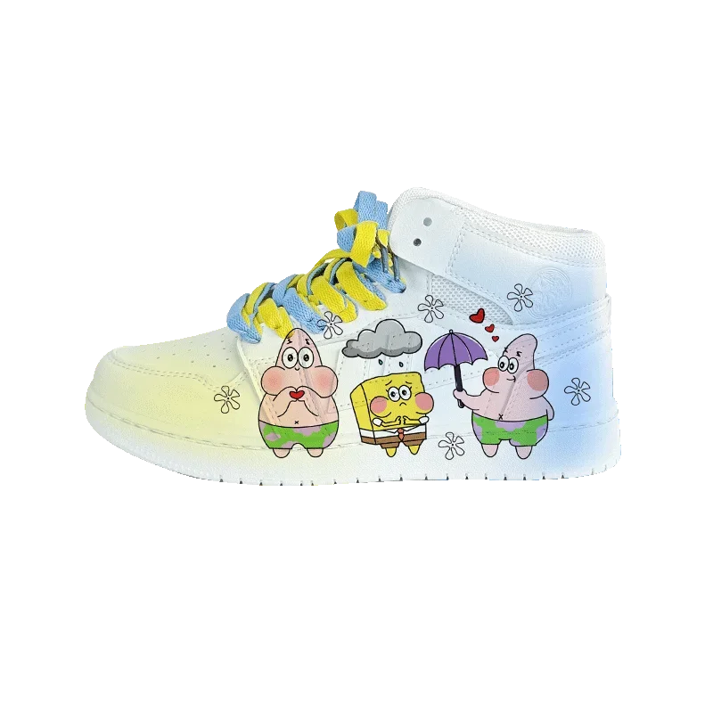 New cartoon SpongeBob SquarePants princess cute Casual shoes soft sports shoes for girlfriend gift EU size 35-44