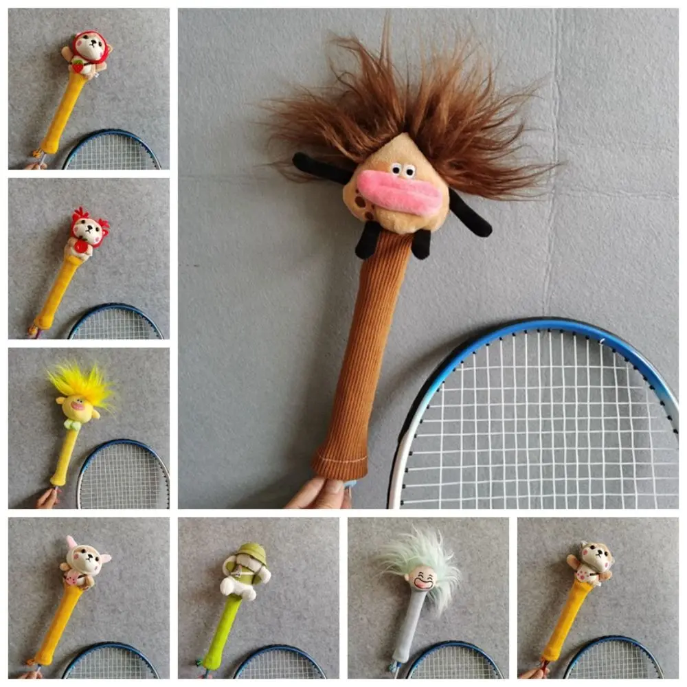 Animal Cartoon Badminton Racket Protector Non Slip Elastic Badminton Racket Handle Cover Cute Drawstring