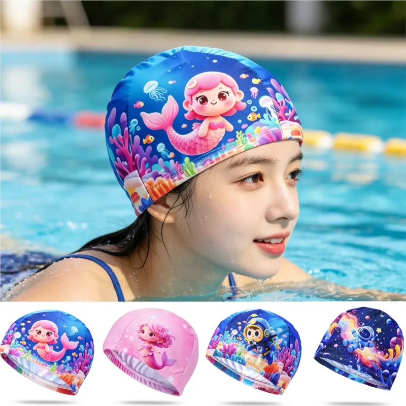 Light Breathable Kids Swim Hat, Skin-Fast Quick Dry Fabric, Comfort Cap For Preschooler Daily Swimming Workouts