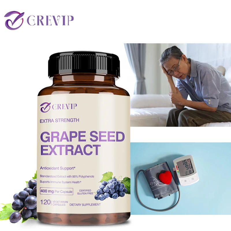 

Grape Seed Extract - Antioxidant, Improves Vision, Improves Cholesterol Levels, Heals Wounds Faster, Boosts Immunity, Non-GMO