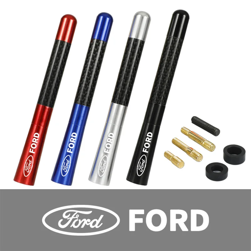 Antena de Radio para Coche de Fibra de Carbono de 12 cm para Ford Fiesta, Fusion, Mondeo, Mustang, Ranger, Transit, Accesorios de Estilo para Coche TX-FORD