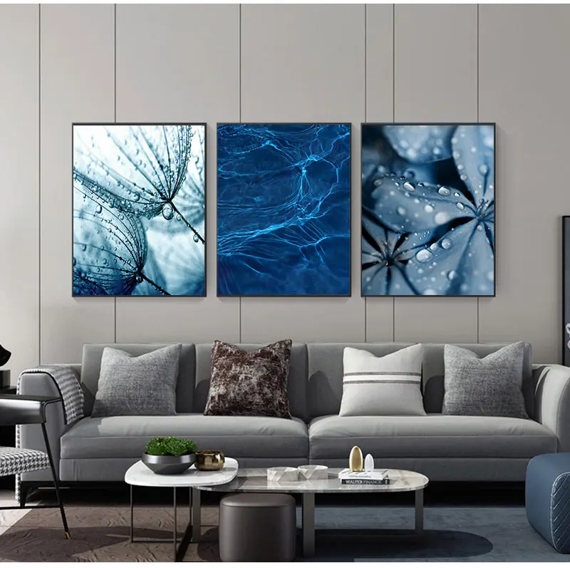 And Prints Wall Pictures For Living Room Decor Blue Dandelion Succulents Monstera Leaves Wall Art Canvas Painting Nordic Posters