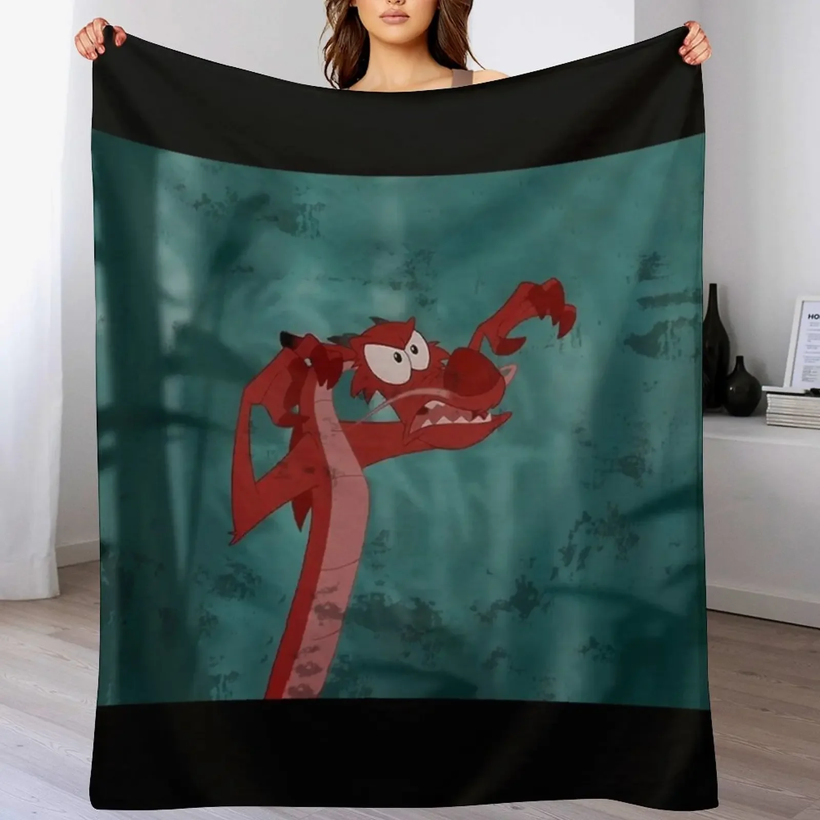 

Old School Draw Mushu Throw Blanket Cute Plaid Plaid Summer Beddings Luxury Thicken Blankets