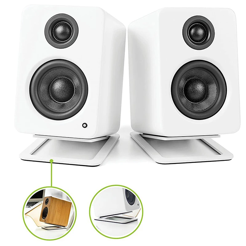 1 قطعة الكربون الصلب سطح المكتب حامل الصوت قاعدة امتصاص الصدمات وتحسين جودة الصوت قوس مكبر الصوت لمكبر صوت الكمبيوتر