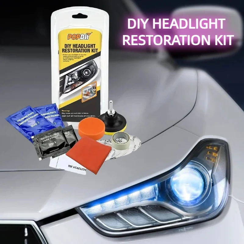 

DIY Headlight Restoration Kit Cleaning And Polishing Car Headlight Repair And Cleaning Kit Cleaning Paste Car Accessories