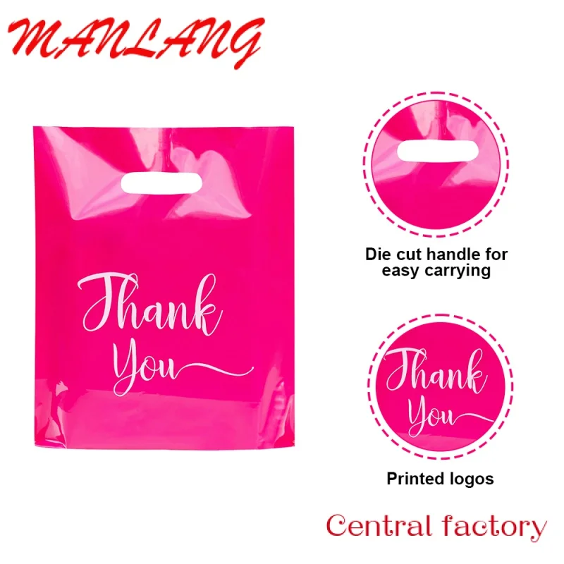 Custom  Superior Quality Grocery Thick Printed Pink Biodegradable Plastic Bag Compostable Shopping Bag For Shops