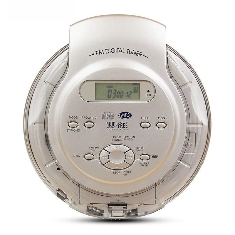 Portable Rechargeable CD Player with FM Digital Tuner MP3 Playback Skip-Free Protection ESP Anti-Shock Personal Audio Player