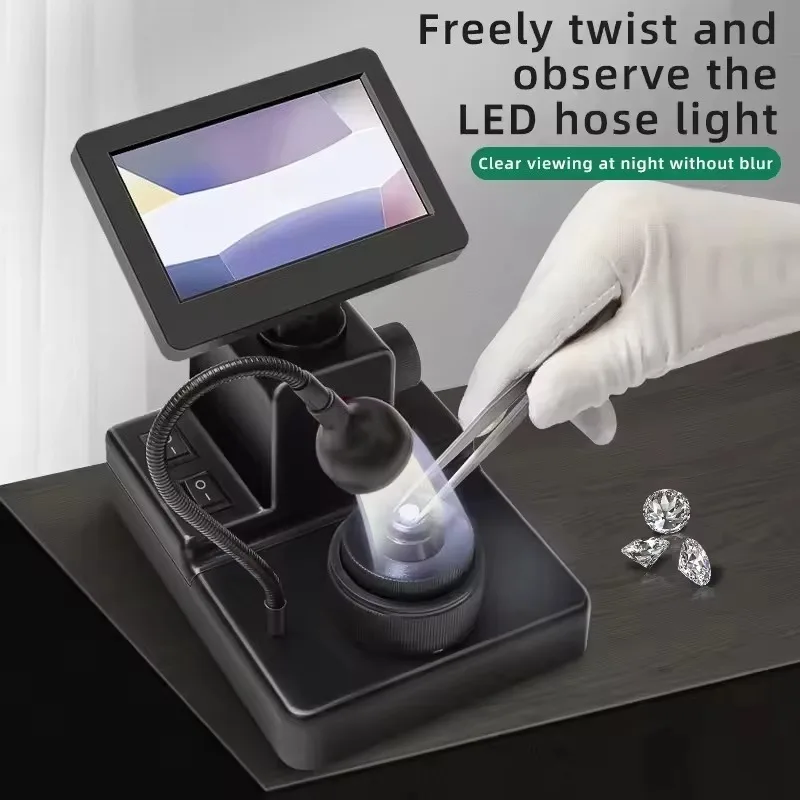 4.3'' HD Diamond Measuring Microscope 1000 Times Magnifier Jewelry Inspection Measuring Tool