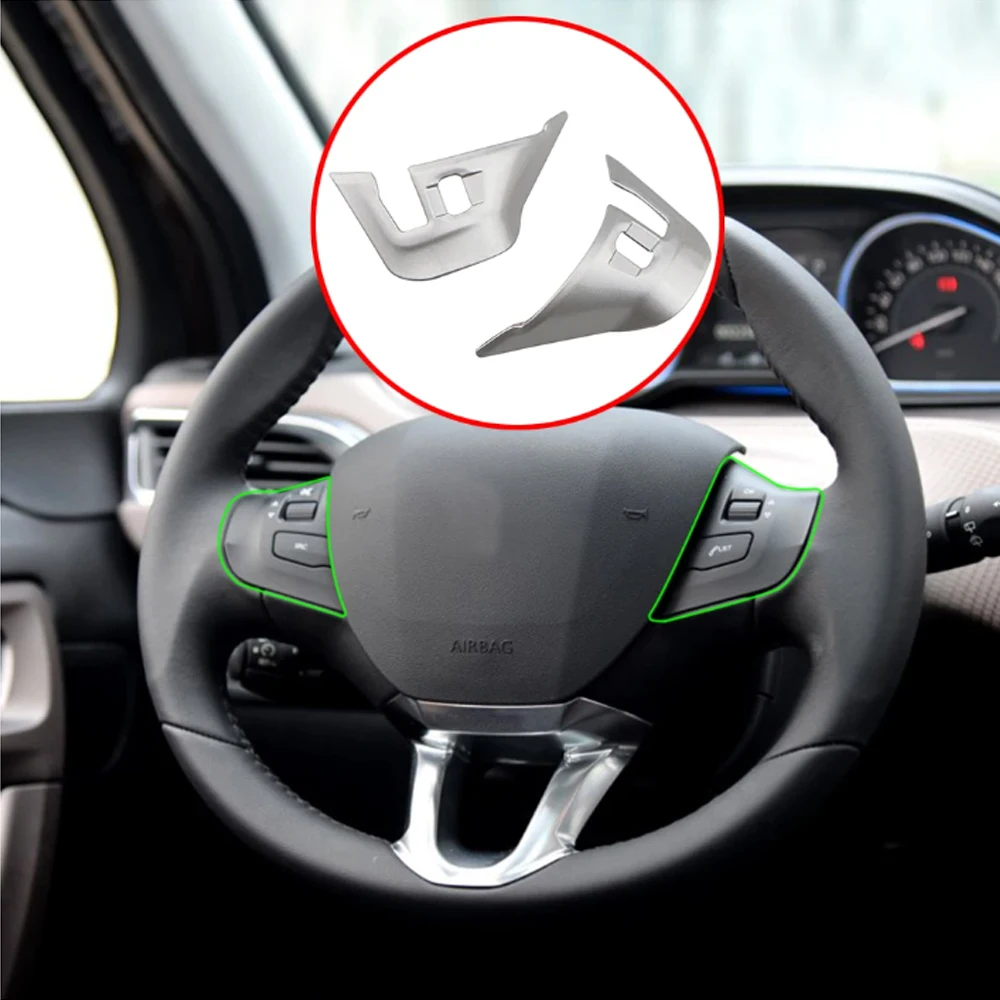 ABS Auto-Lenkrad Dekorationsabdeckung Zierleiste Aufkleber für Peugeot 2008 208 308 2014 2015 2016 2017 2018 Innenraum-Zubehör – Detail 1