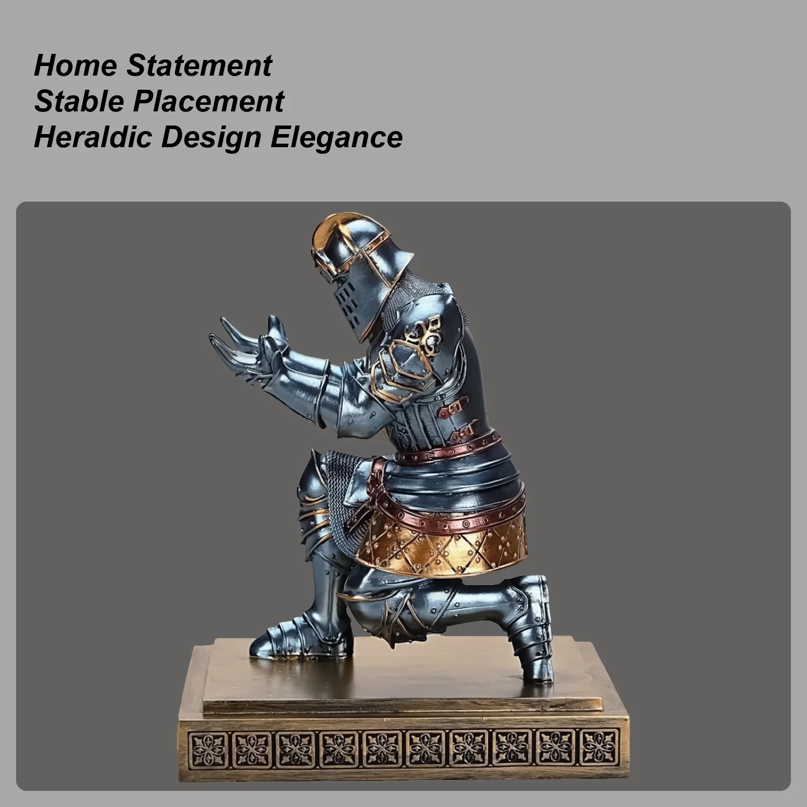 Knight Statue Pen Holder Kneeling Pose Crayon Stand Resin Knight Pen Holder Decorative For Paper Pencils Table Painting Brush