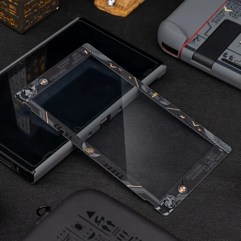 GeekShare 닌텐도 스위치 케이스, 신비한 이집트 파라오 블랙 스플릿 하드 커버, 뒷면 거프 쉘, 닌텐도 스위치 액세서리