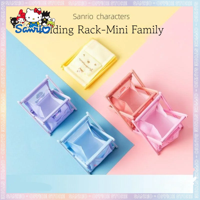 Cartoon Sanrio Folding Rack Mini Desktop Storage Basket Pencil Ruler Stationery Holder Pen Holder Office Stationary Storage