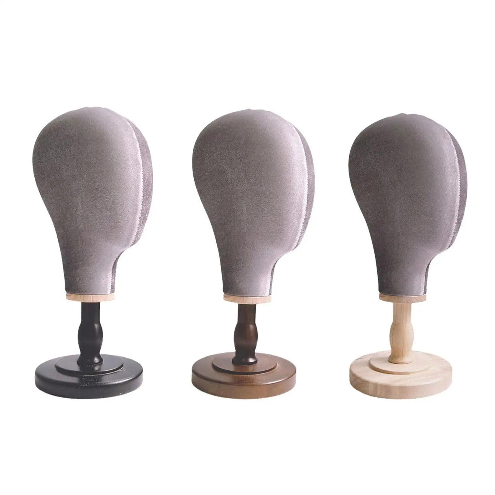 Hat Wig Display Stand Manikin Head Round Base Home Storage Rack Wig Stand with Head with Wood Base for Headphones Headset Hat