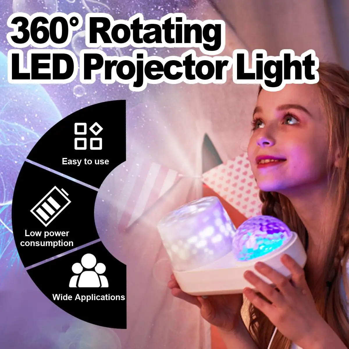 USB Ocean Wave Jellyfish Light Projector Star Galaxy Night For Kids Led 360-degree Rotating With Timer Bedroom Starry Projection