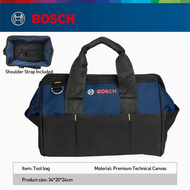 

Bosch Tool Bag Compact Portable High Quality Professional Hardware Tool Storage Bag Carrying Case Canvas Bag 34X24X20cm