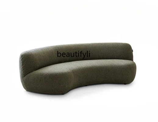 

YH Simple modern designer special-shaped sofa retro moon horizontal hall curved fabric sofa