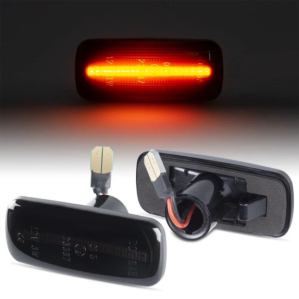 2Pcs Smoked Dynamic LED Side Marker Turn Signal Lights For Jeep Compass MK49 Grand Cherokee Liberty KK Patriot Commander XK