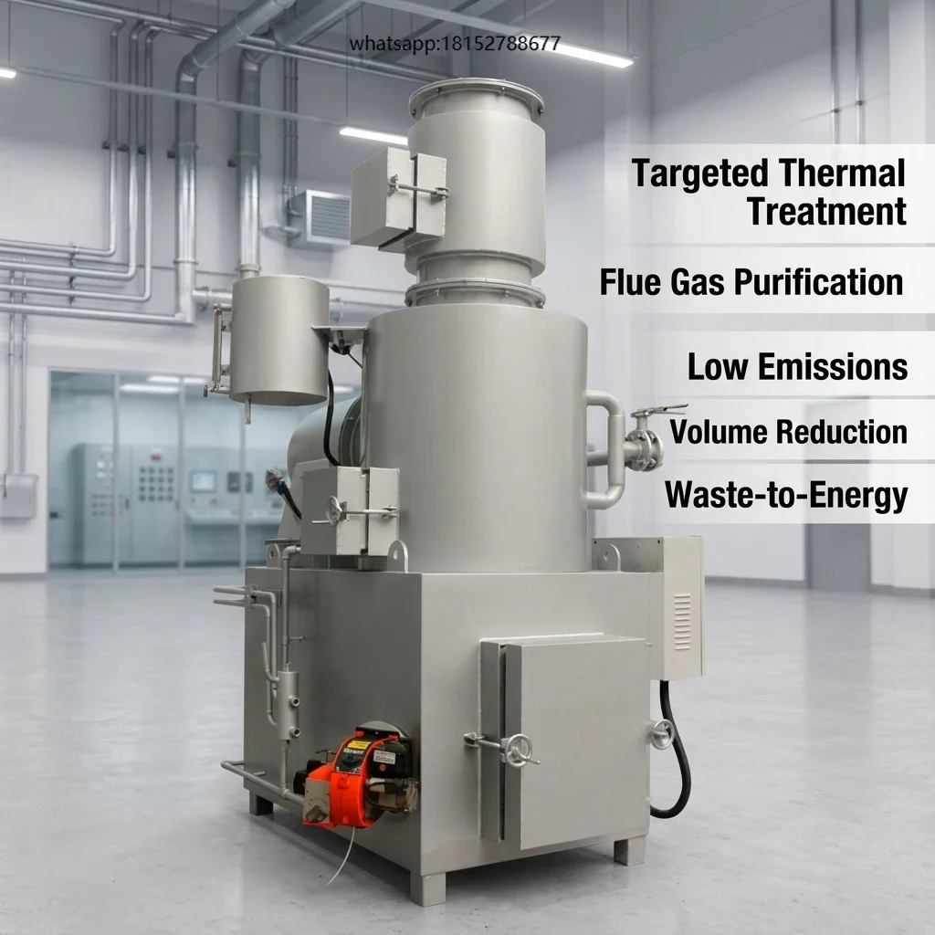 E-waste Incinerator Pyrolysis Furnace for Scrap Thermal Treatment Flue Gas Purification Low Emission Waste-to-energy