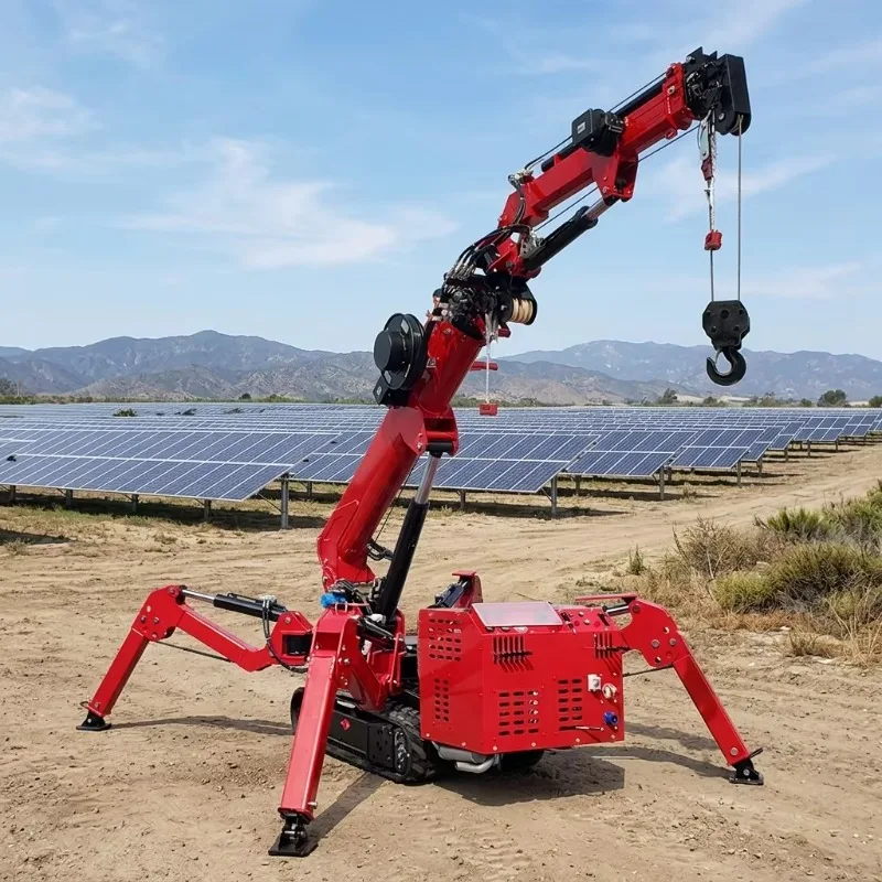 High Quality Mini Spider Crane 2 Ton Crawler Mounted Crane Hydraulic Folding Lifting Equipment for Construction
