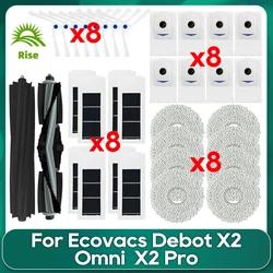 Compatible For Ecovacs Debot X2 / X2 Pro / X2 Omni Main Side Brush Hepa Filter Mop Cloths Rag Dust Bag Spare Part Accessories