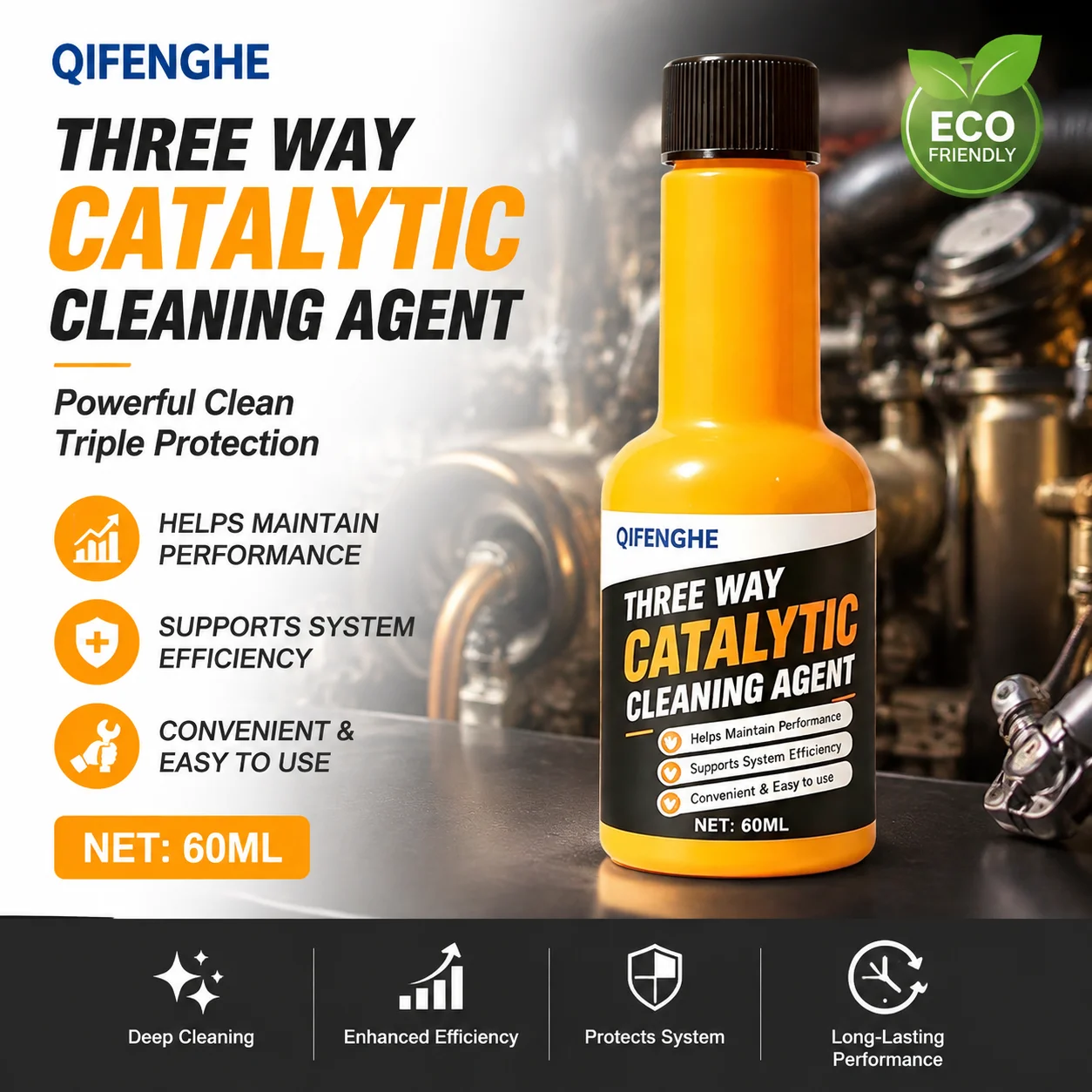 Car Catalytic Converter Cleaner 60ml Three Way Catalyst Cleaning Agent Fuel Additive Exhaust System Cleaner