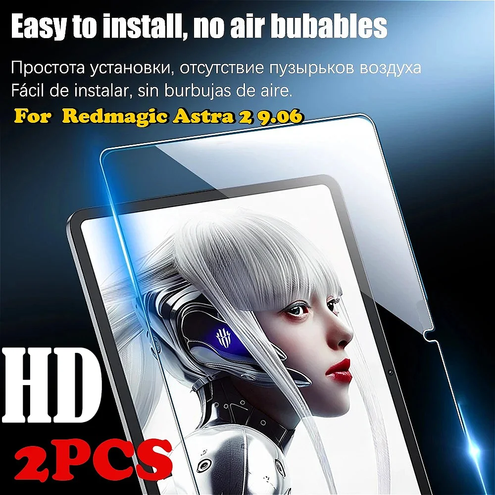2Pcs 9H HD Tempered Glass Protector for Redmagic Astra 2 Gaming Tablet Nova 5 Pro 9.06 10.9 Screen Film Full Cover Scratch Proof