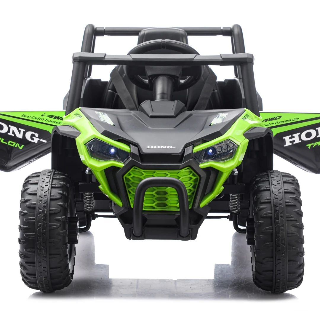 รถยนต์เด็กนั่งขับ 12V พร้อมรีโมทคอนโทรล รถของเล่นไฟฟ้า UTV สำหรับเด็กชายและเด็กหญิง อายุ 3-6 ปี - รถออฟโรดสมจริง ﻿ ﻿