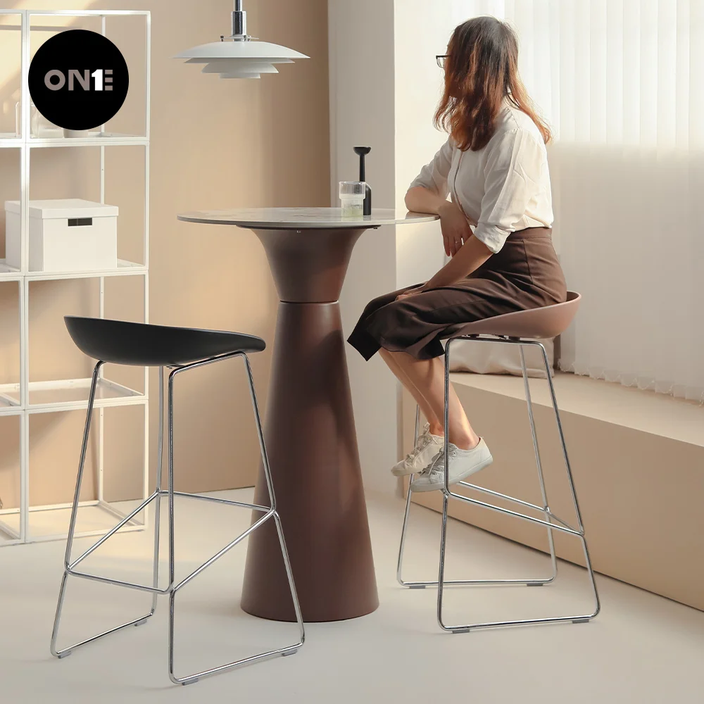 

Nordic bar table Small apartment household balcony High table Cafe bar Office reception Round high table