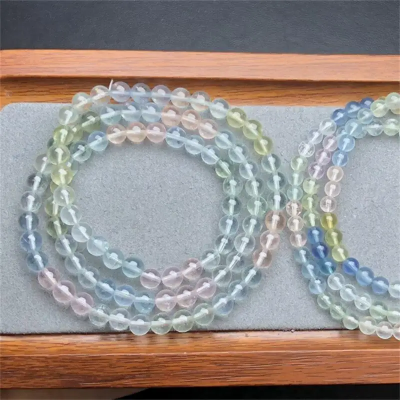 

5.5MM Natural Morganite Bracelet Fashion Crystal Jewelry Bangle For Women Healing Fengshui Holiday Gift 1pcs