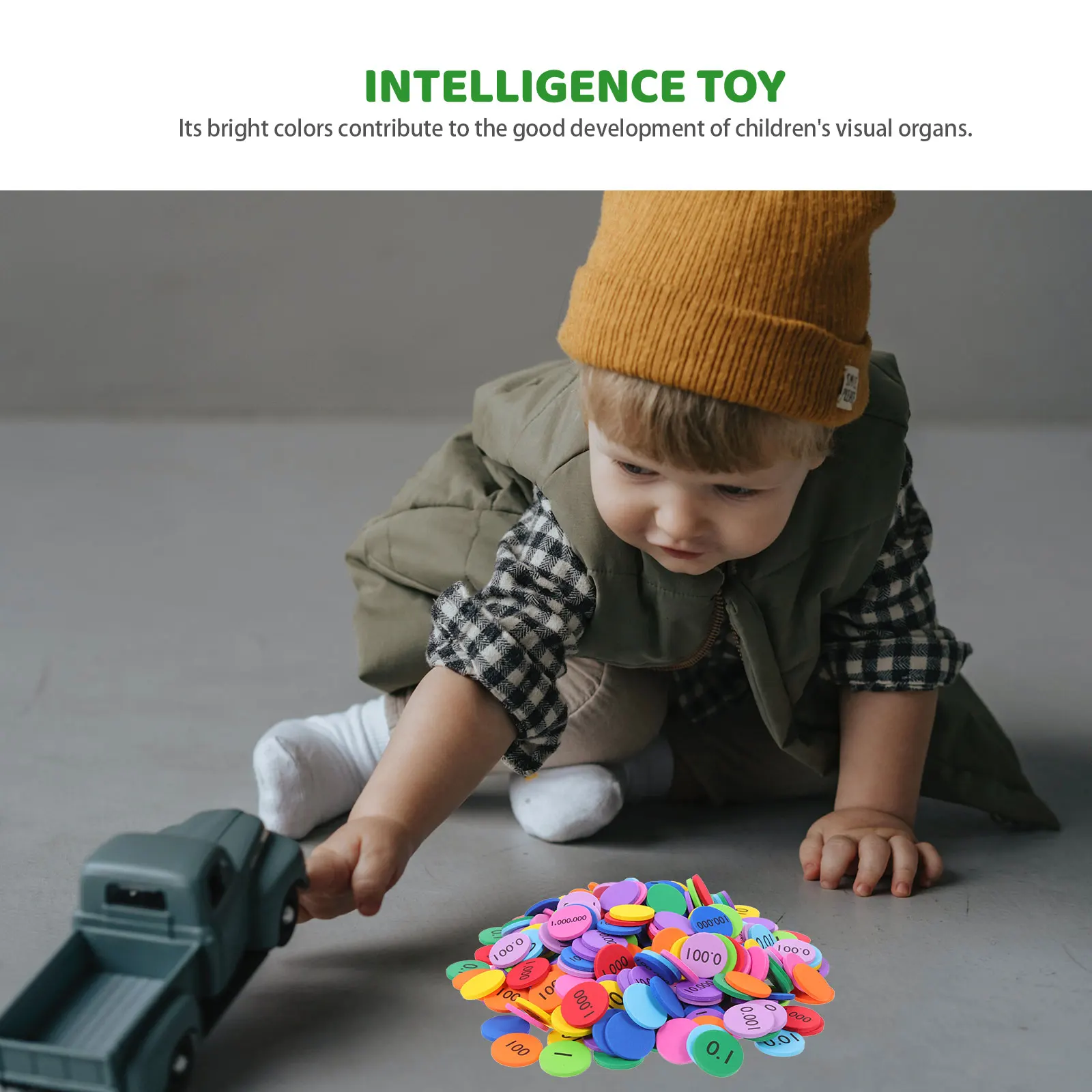 160個の数値ディスク、明るい色のEVA数学数字ディスク、就学前学習用の算数計算教材