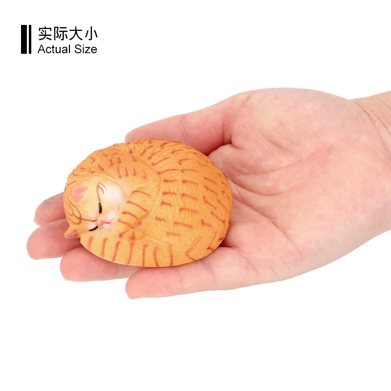 Simulation animal cat model, domestic cat pet cat sleepy cat, solid static children's toy animal ornament figure