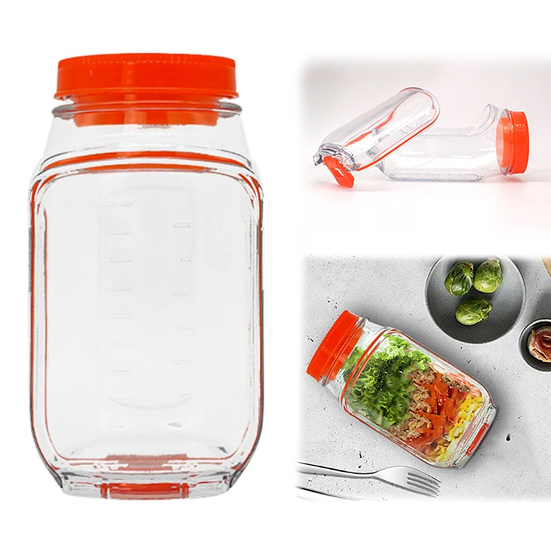

Salad Pod Salad Jar Leakproof Portable With Lid Vegetable Jar Lunch Side Opening Can For Office, School, Travel, Camping