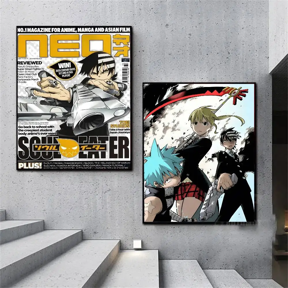 S-Soul E-Eater Anime Poster adesivo de arte de alta definição autoadesivo à prova d'água decoração de casa para sala de estar