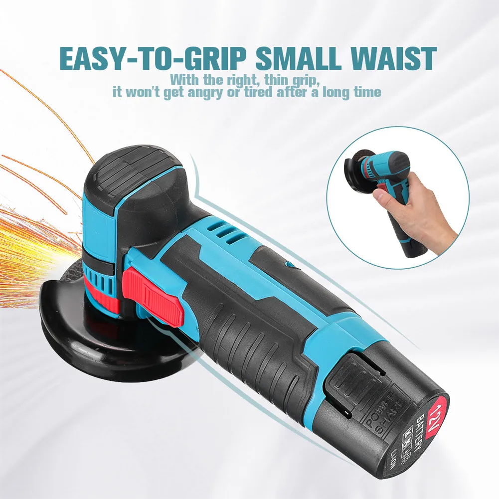 Mini Angle Grinder Brushless Cutter 12V Cordless Small Polishing Machine Cutting Portable Polisher Saw Blade Home DIY Power Tool