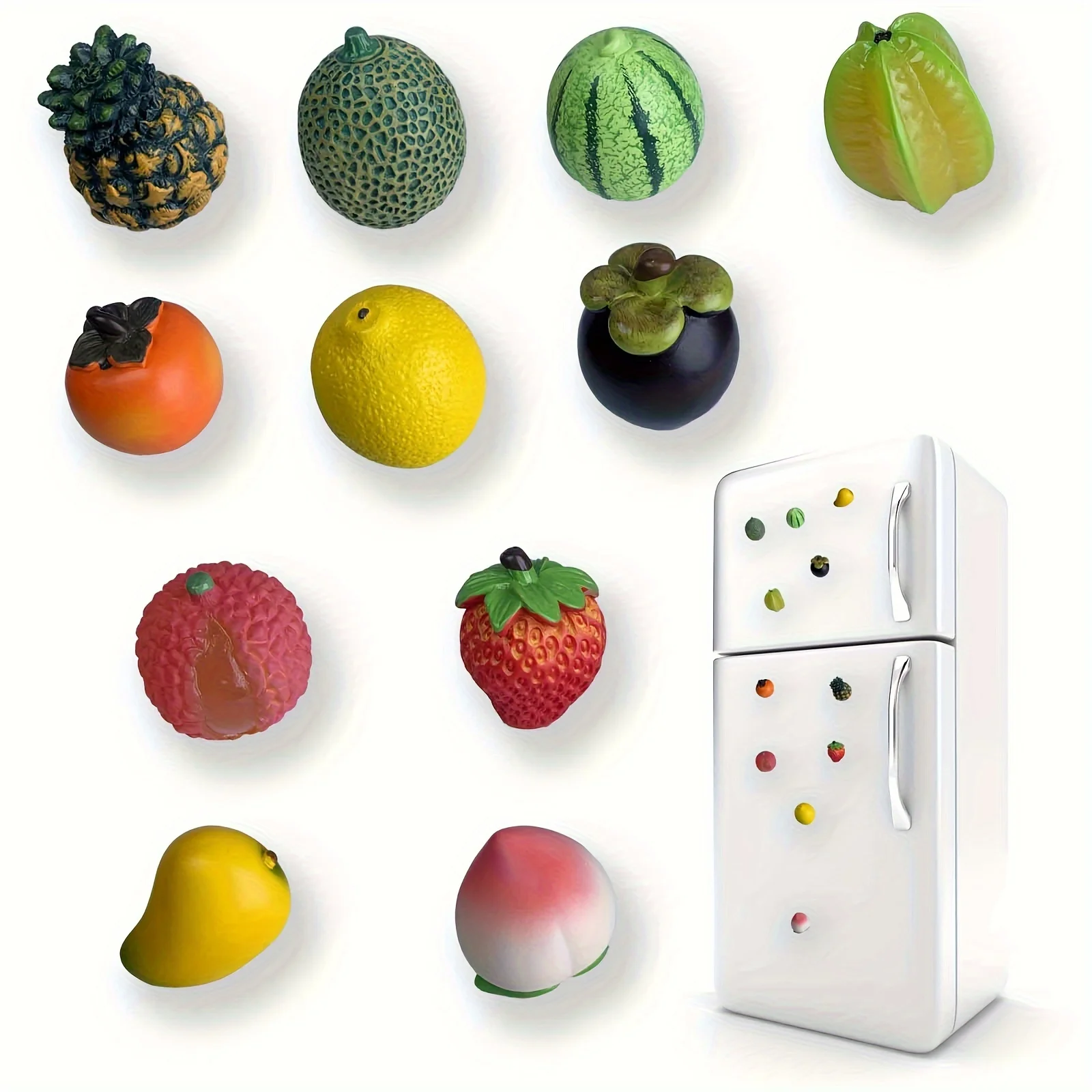 

11pcs Cartoon Fruit Fridge Magnets Cute Decorative Magnets Personalized Fridge Magnet For Kitchen Office Whiteboard Decoration