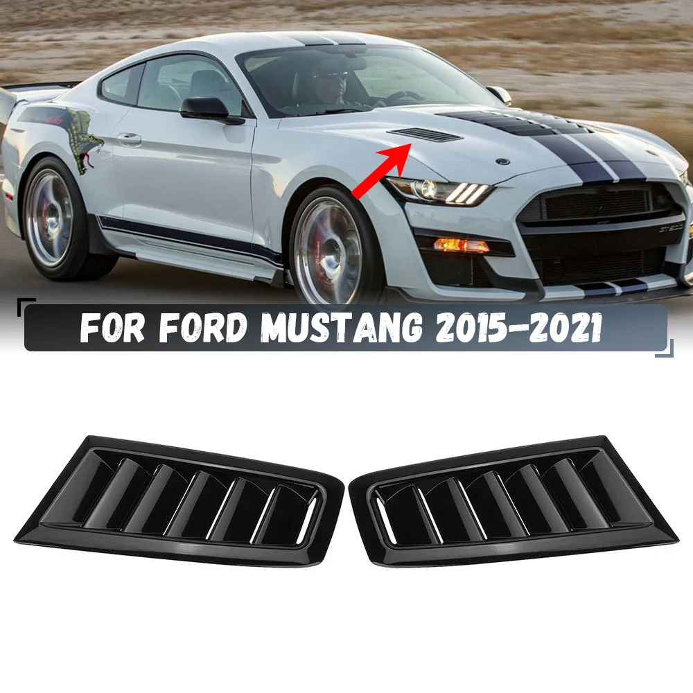 2pcs Car Bonnet Air Vent Trim ABS Engine Hood Air Outlet Cover For Ford Focus MK2 MK3 2004 2005 2006 2007 2008 2009 2010-20115