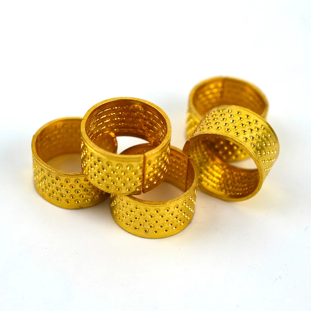 20Pcs Golden Thimble Sewing Finger Protector Adjustable Ring for Canvas DIY Craft Tools Thimble Sewing
