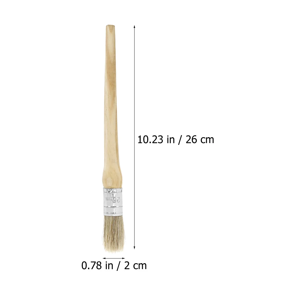 

2Pcs Round Head Oil Paint Brushes Wood Handle Durable Painting Tool for Varnishes Acrylic Oil Watercolor Artistic Use