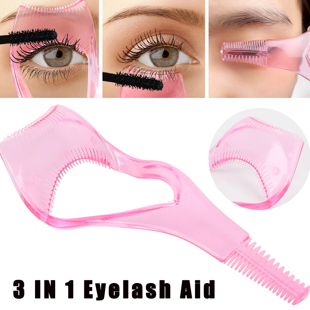 10pcs Handy Eyelash Aid 3in1 Eyelash Tools Mascara Curler Applicator Comb Guide Card Eyelash Styling Stencil Eyes Cosmetic Tools