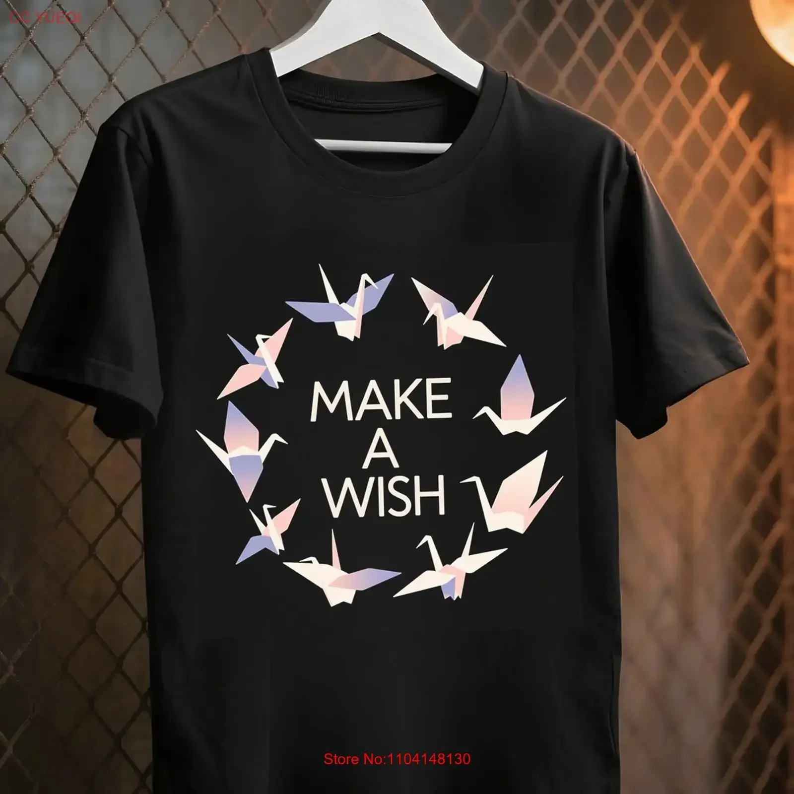 Men's Slim Fit Origami Crane T Shirt Inspired Pink White Paper Print vintage Washed Slightly designer clothes Comfortable