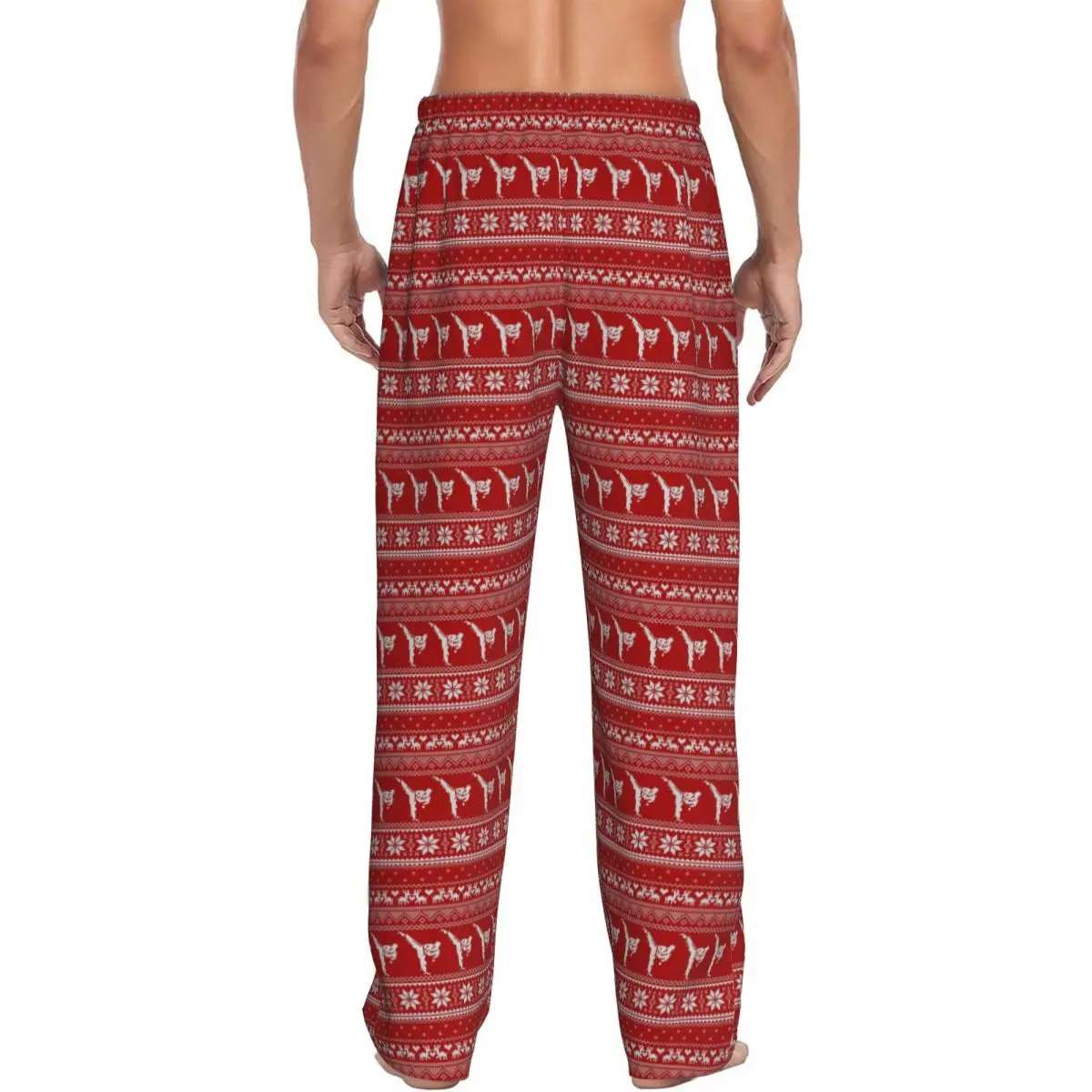 Custom Karate Ugly Christmas Sweater Pajama Pants Men Sleepwear Sleep Lounge Bottoms with Pockets