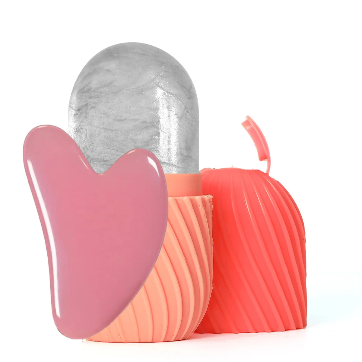 Set per la cura del viso con rulli per superfici di ghiaccio, strumento per massaggio con rulli facciali, stampo per rulli per massaggio facciale, forma cubica