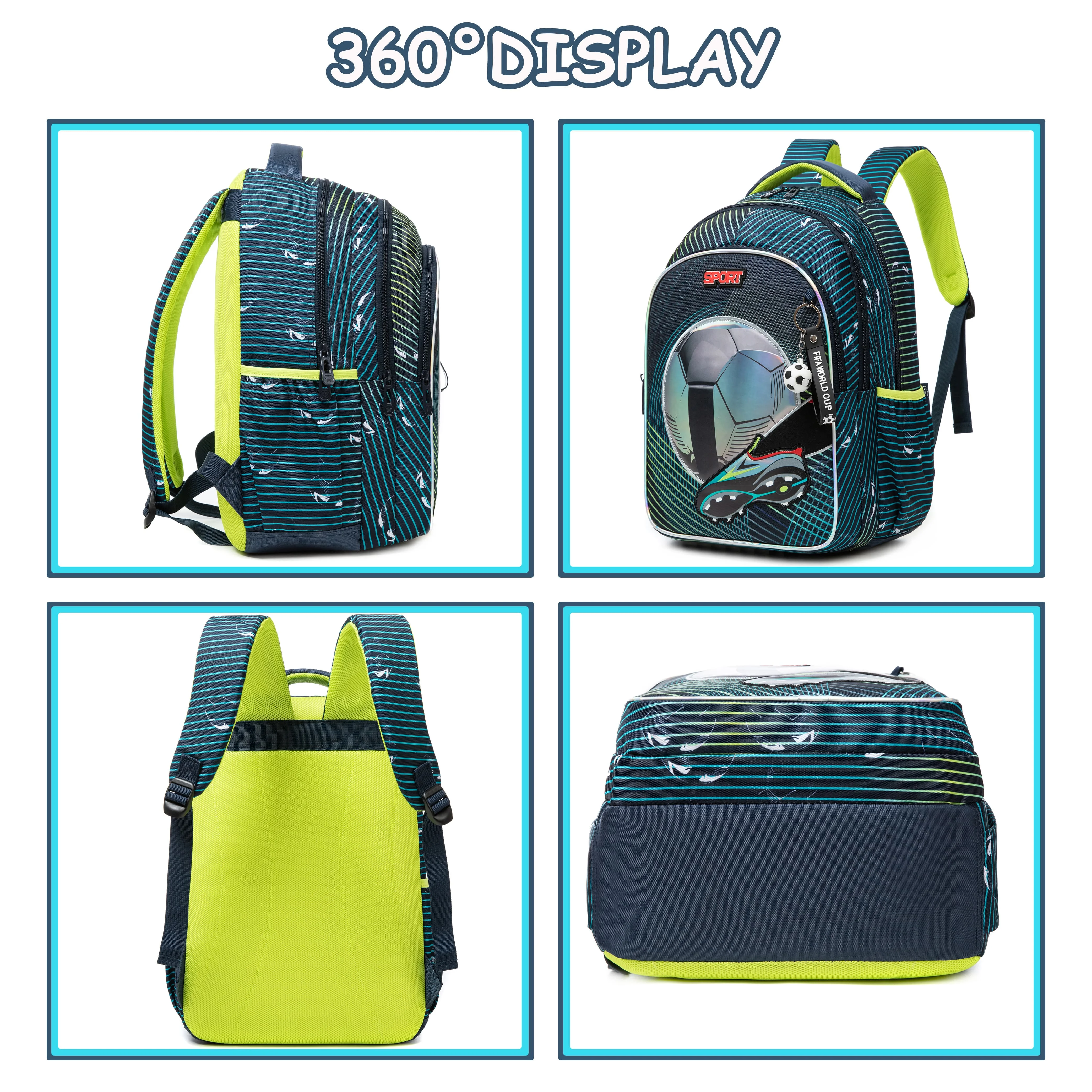 3PCS Backpacks For Boys School Backpacks For Elementary Students Ages 8-10 Kids Aesthetic Backpack Set