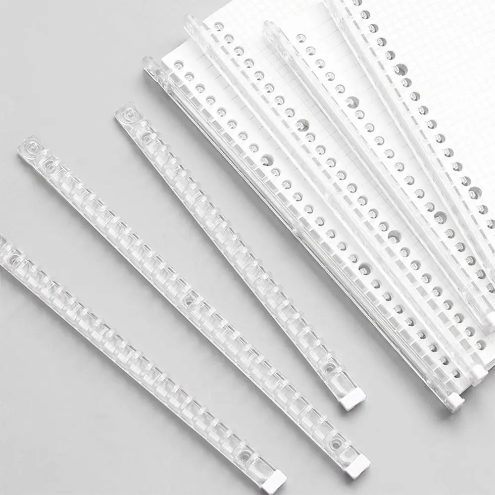 Creative Drawing Rod Type Loose-leaf Binding Strip A5 B5 PP Loose-leaf Buckle 20/26 Hole Binding Clips DIY Book Scrapbook