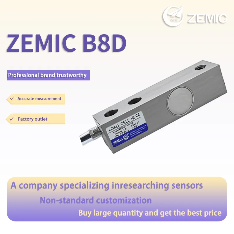 

ZEMIC B8D-C3 Load Cell Sensor 0.25/0.5/1/2T Stainless Steel Weighing Sensor Weighbridge Sensors Material Reaction Kettle